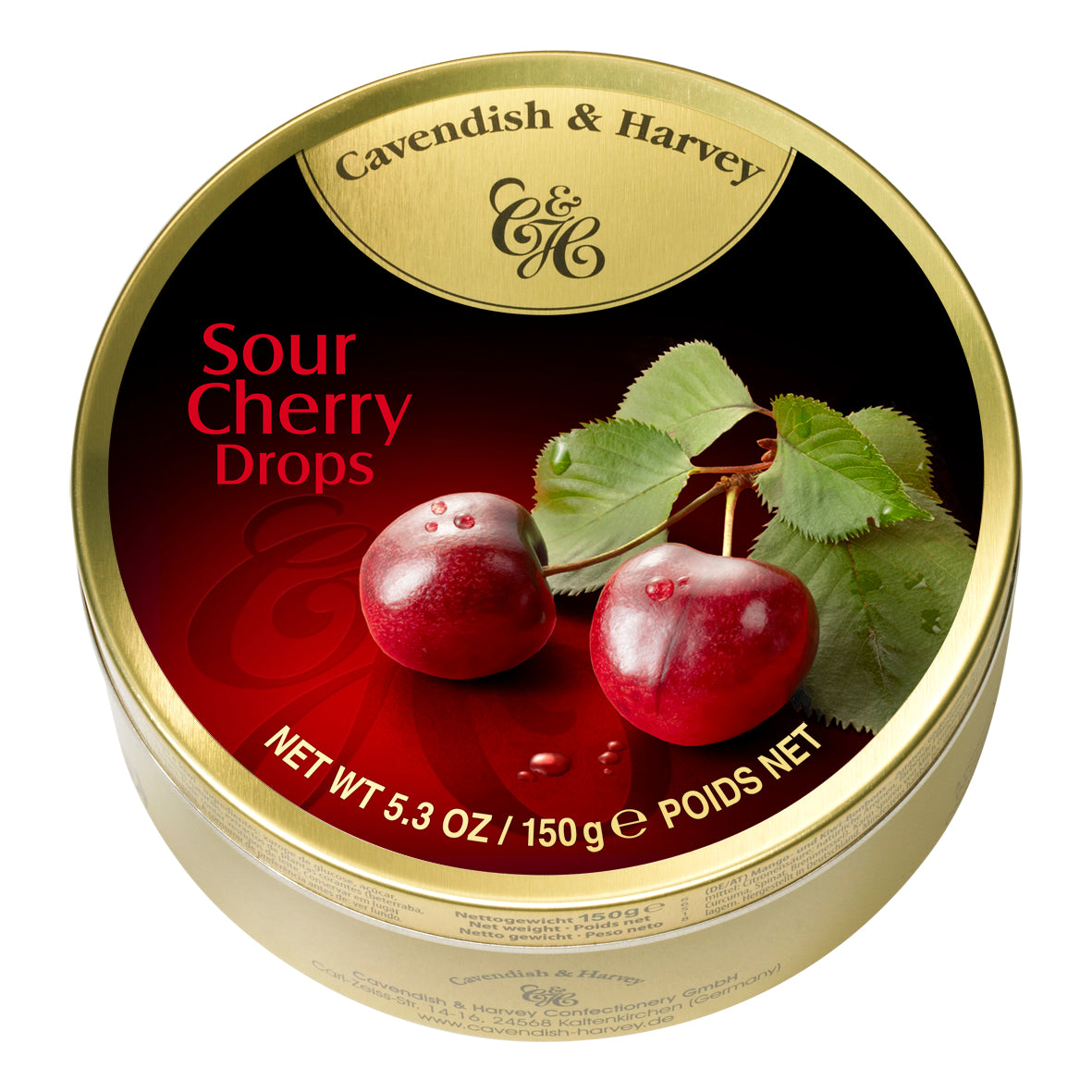 Sour Cherry Candy Drops Tin Sweet Cloud Gifts