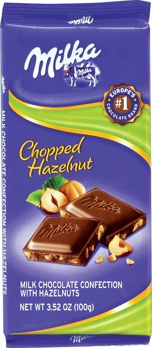 MILKA Whole Hazelnut Milk Chocolate (3.5oz / 100g Bar)