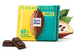 Nicaragua Cacao Selection Fine Bar 61%. Made from certified sustainable single origin beans from Nicaragua. Brand: Ritter, Germany.