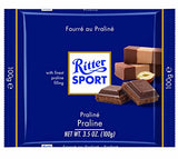 Milk Chocolate With Praline Bar. Creamy premium praline filling. Hazelnuts, roasted and finely ground, give it an intense, nutty taste. Brand: Ritter, Germany.