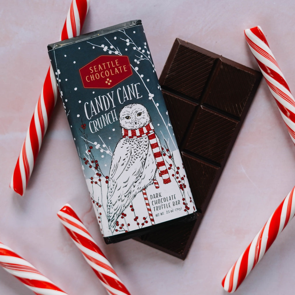 Candy Cane Crunch Dark Chocolate Truffle Bar Sweet Cloud Gifts