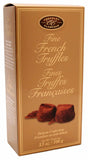 Dusted French truffles packed into a gift box. Brand: Chocolat Classique, Canada.