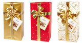 Liqueur-Filled Assorted Pralines Gift Box. Belgian chocolate - white, milk and dark chocolate assortment with premium liqueurs. 3 different wrap varieties. Brand: Duc d’O, Belgium.