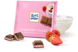 Milk Chocolate With Strawberry Creme Bar. Filled with strawberry yogurt mousse and crunchy rice crisps. Brand: Ritter, Germany.