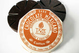 Coffee Disc. Mexican style Dark chocolate 55% with coffee. Two discs per pack. Certified Organic. Direct Trade. Gluten-Free. Kosher. Non-GMO. Brand: Taza, USA.