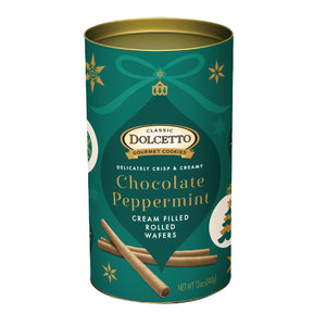 European Style Peppermint Rolled Wafers Canister