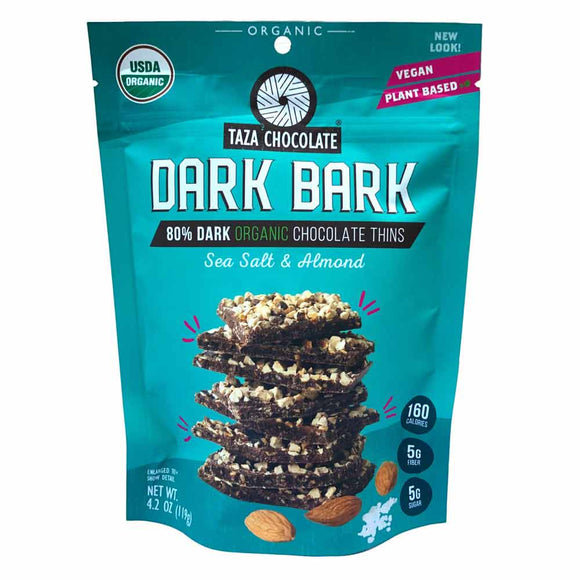 Organic 80% Sea Salt & Almond Dark Chocolate Bark