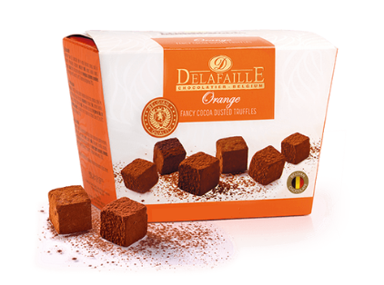 Fancy Cocoa Dusted Orange Chocolate Truffle Ballotin Box