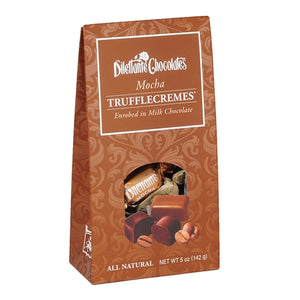 Truffle ganache with ground Colombian coffee. Brand: Dilettante, USA.