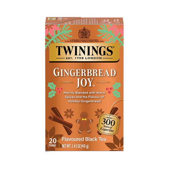 Gingerbread Joy Winter Ginger and Cinnamon Black Tea (20 Bags)