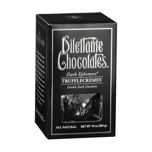 Ephemere TruffleCremes in Dark Chocolate Gift Box. All natural. Brand: Dilettante, USA.