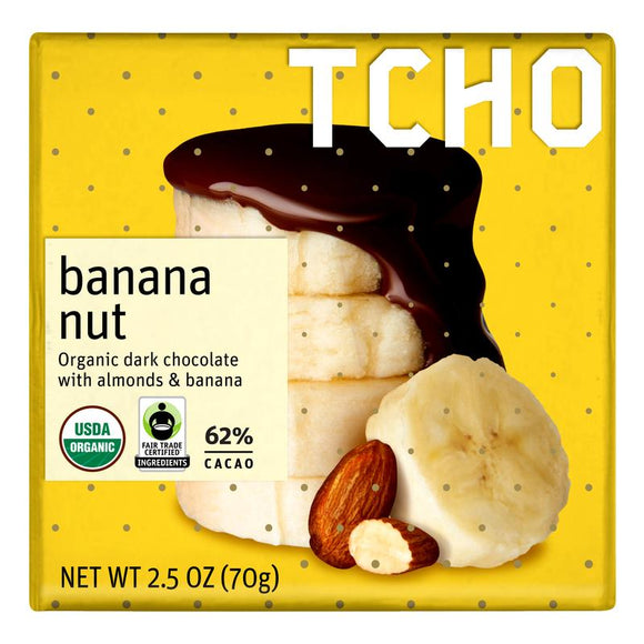 Banana Nut Dark Chocolate Bar 62%