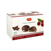 Milk Chocolates with Jamaican rum, marzipan, and cherry. Brand: Carstens, Germany.