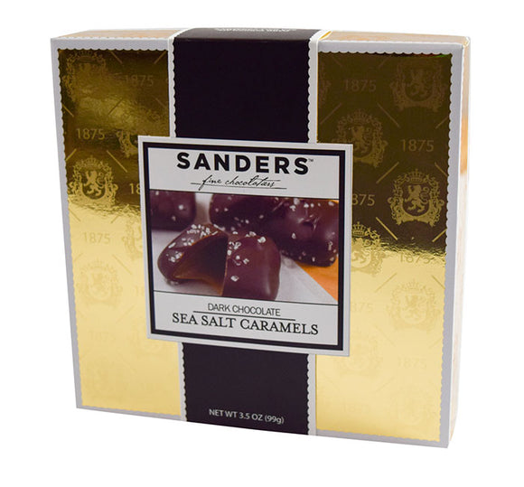 Dark Chocolate Sea Salt Caramels Gold Gift Box