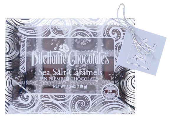 Salted Caramels Specialty Gift Box - 12 Piece. Dark and Milk chocolate. All natural. Brand: Dilettante, USA.