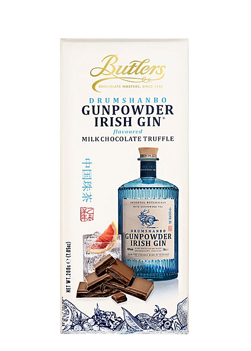 Chocolate bar with  Irish Gin®. Brand: Butlers, Ireland.