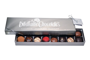 Deluxe Chocolate Truffle Gift Box - 16 Piece. Assortment of dark, milk, and white chocolate. All natural. Brand: Dilettante, USA.