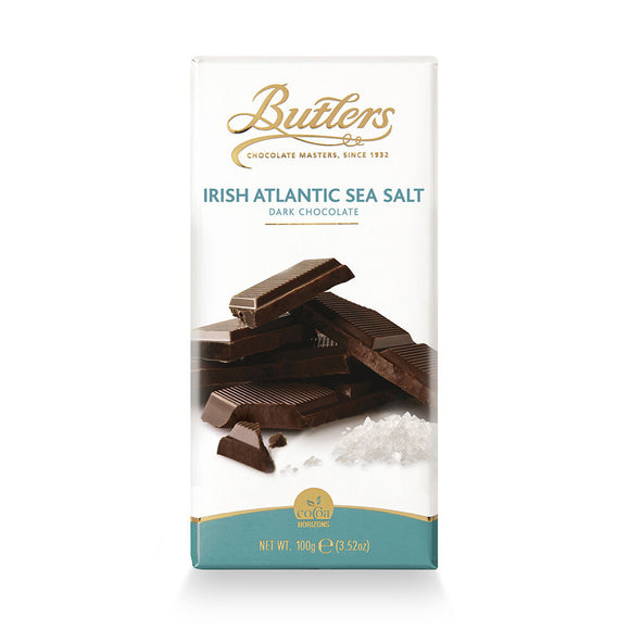 58% dark chocolate bar with the finest Irish Atlantic Sea Salt. Brand: Butlers, Ireland.