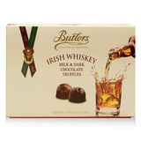 Truffles with Irish whiskey. Packed in a gift box. Brand: Butlers, Ireland.