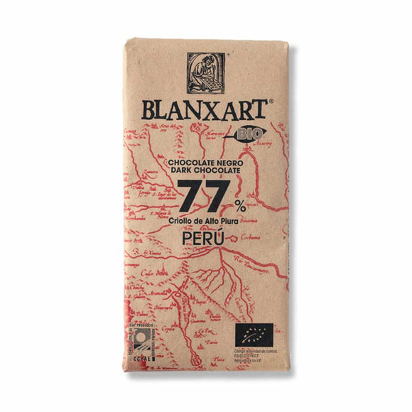 Criollo cocoa beans from Peru used for this smooth, creamy bar. Brand: Blanxart, Spain.