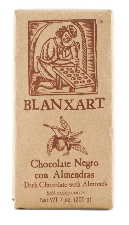 Dark Chocolate Bar with Almonds 65%. Fair Trade. Brand: Blanxart, Spain.
