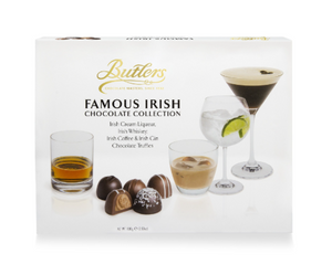 Truffles filled with a variety of 4 liquors. Packed in a gift box. Brand: Butlers, Ireland.