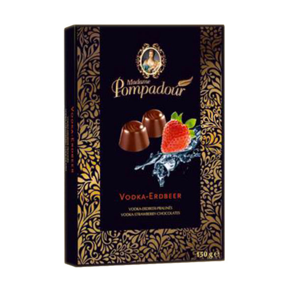 Truffles filled with vodka. Packed into a gift box. Brand: Madame Pompadour, Germany.