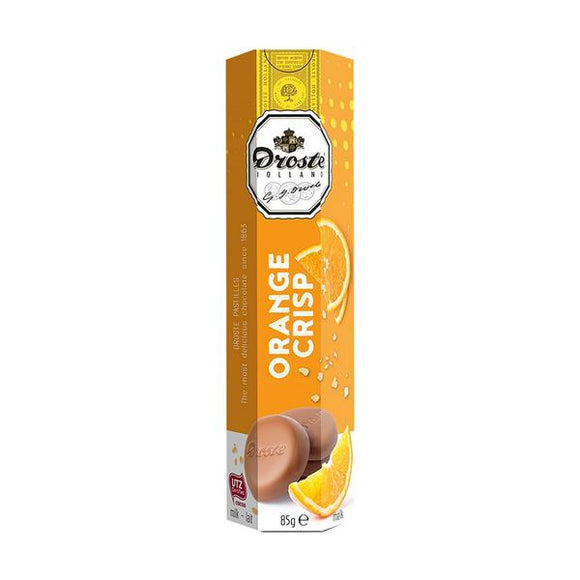 17 pastilles with a crisp of the flavor of orange. Brand : Droste, Holland.
