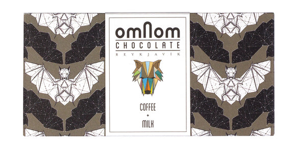 Coffee+Milk bar. Made from coffee beans. Brand: Omnom, Iceland.