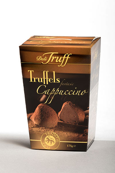 Belgian Truffles with the taste of cappuccino. Great gift! Brand: Deli Truff, Belgium.