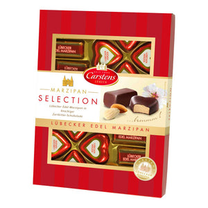 World’s best marzipan in dark chocolate. Brand: Carstens, Germany.