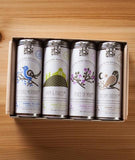 Herbal Lovers Tea Gift Box - 4 Tins, 6 Tea Bags per Tin. Assortment of blends. Caffeine free. Organic Certified. Brand: Flying Bird Botanicals, USA.