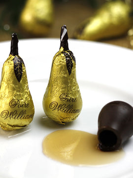 Poire Williams Brandy Filled Dark Chocolate Pears Gift Bag (Pack of 4)