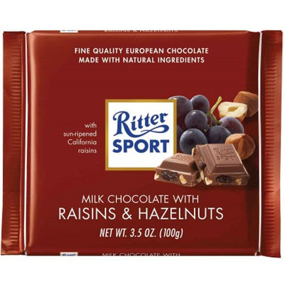 Milk Chocolate with Raisins and Hazelnuts Bar